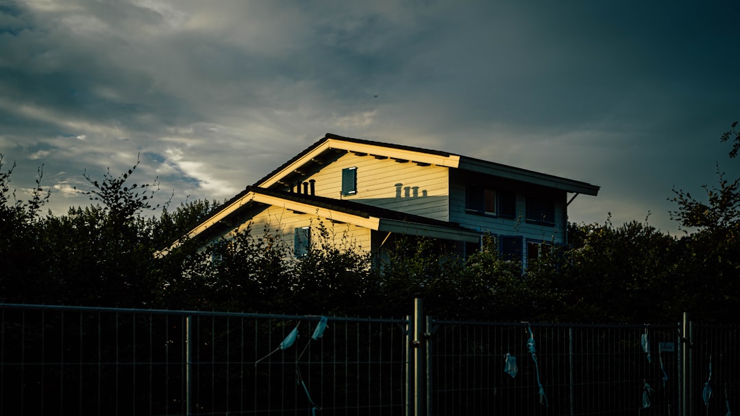 a house with trees in the back